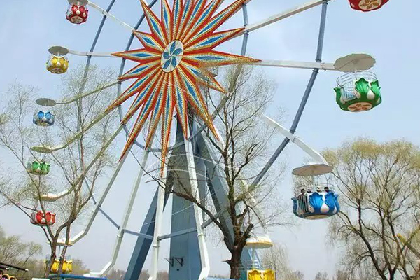 kids Ferris wheel in amusement park