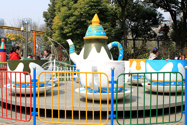 tea cup rides in the amusement park