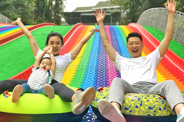 amusement park rainbow slide ride
