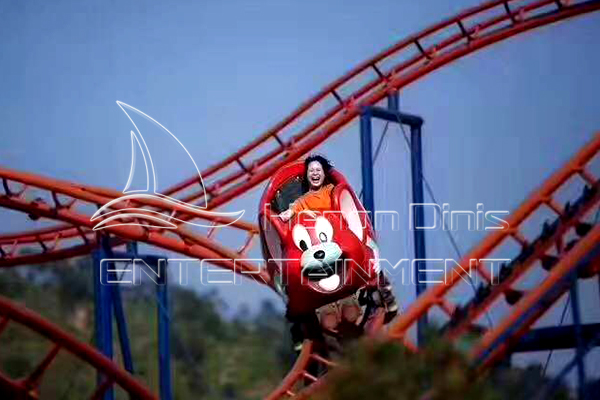crazy mouse roller coaster ride in the amusement park