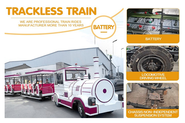 40 seat battery trackless train